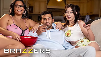Brazzers – Ashlyn Peaks & Chloe Surreal Invite Their Crush For A Movie Night But Soon Turns To A Steamy Threesome